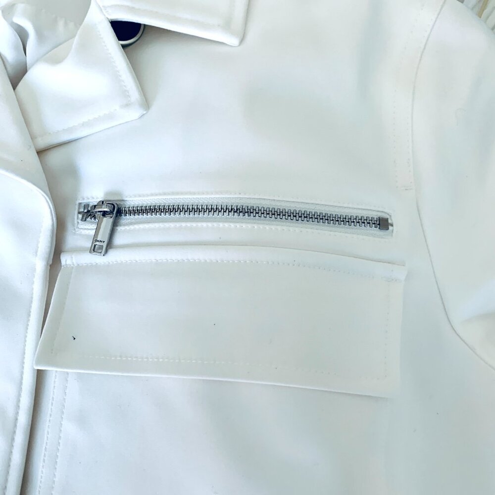 Dkny Jacket White Button Front Epaulets Long Slee… - image 6
